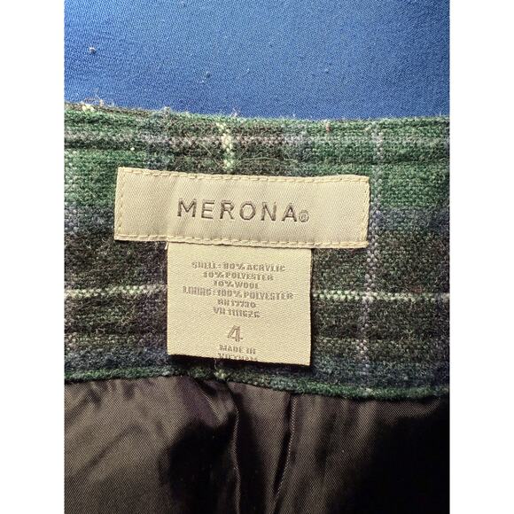 Merona wool plaid skirt womens 4 twee academia preppy clueless kawaii y2k - Picture 4 of 7